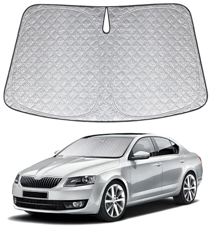 XCBYT Parasole Auto Parabrezza Interno Compatibile con Skoda Octavia 2018-2024, Rinforzato Parasole Auto, Pieghevole per Parabrezza, Riflettente e Protezione UV