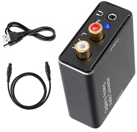 TECKEEN Digitaler koaxialer optischer auf analoges Stereo, L/R + 3,5-mm-Klinkenstecker, 3,5-mm-Kopfhörer-Stereo-Ausgang, Audio-Soundkarten-