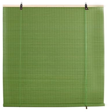 Zhixubah Natur Bambus Rollo Jalousine Retro Bambusrollo 50-180cm Breit Grün Bambus Raffrollo Holzrollos Fenster Vorhänge Sonnenschutz und Sichtschutz Rollo Bambus für Fenster und Türen(W60xH150cm)