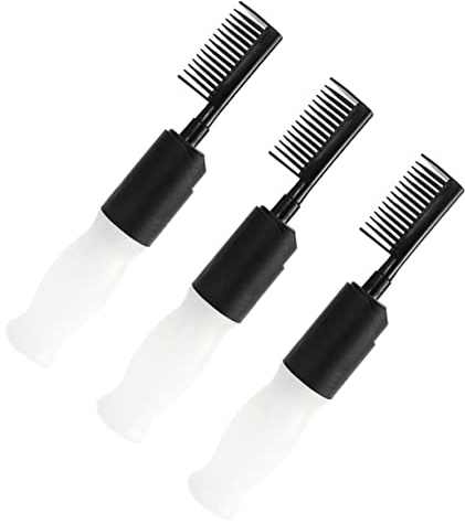 Ipetboom Flacon Applicateur De Teinture Capillaire 3 Pcs Taille Moyenne En Plastique Noir Avec Peigne Applicateur Pour Salon Et Usage Professionnel Coiffure