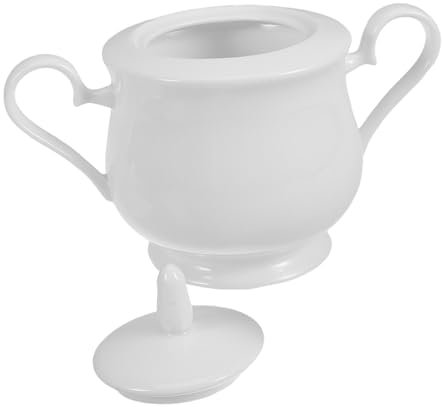 Holibanna Azucarero De Cerámica Elegante y Tapa Para Encimeras De Cocina Cafeterías y Oficinas Tarro De Porcelana De Azucarero Retro Para Condimentos