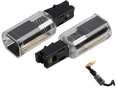 Connettore Anti-Groviglio per Cavo della Cornetta del Telefono, Rotazione a 360 Gradi, Compatibile con Tutti i Modelli di Cornette, Facile Installazione, Nero e Trasparente, Set di 2 Pezzi