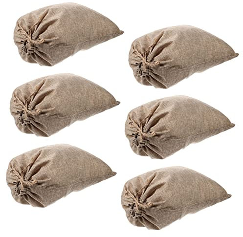 SOIMISS 6pcs Jute Vegetable Storage Bags Burlap Drawstring Sacks for Potatoes Breathable Linen Bags for Easy to Clean and Reusable
