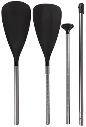 Paddel-Kajak, 2-in-1, verstellbare Länge, Doppelpaddel für Seeboard, Aluminiumlegierung, Schnellverschluss, ergonomische Einzel- und Doppelkopf-Kombination für Marine, Küstentraining, Fluss