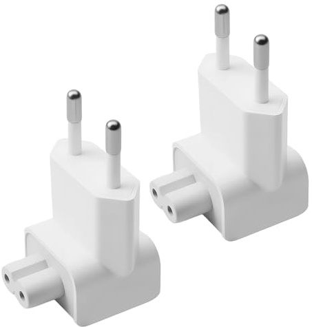 2 Pack Mac AC Charger Adapter EU Travel Charger Converter | Replacement AC Power Connector, for MacBook, Ipod & I-pad, A-pple Laptop Charger Adapter, for European Outlets