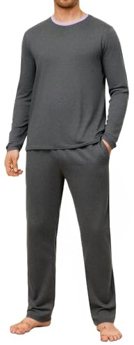 Crewhpo Pijama Hombre Invierno Conjunto de Pijamas Algodón Ropa de Dormir