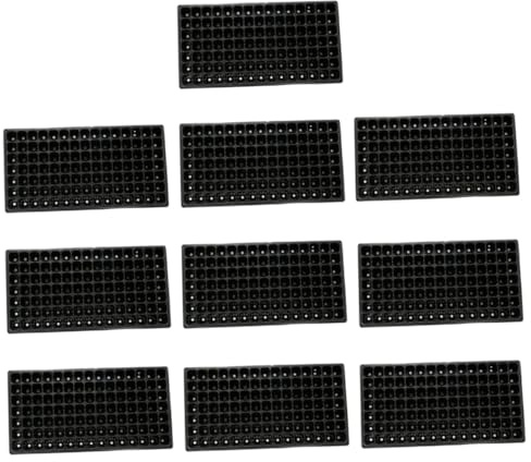 Abaodam Vassoio per Germogliatore di Plastica 105 Celle Fori, Set da 10 Pezzi per Giardinaggio Domestico e Balcone, Leggero, Ventilato e Resistente per Semina Fai da Te