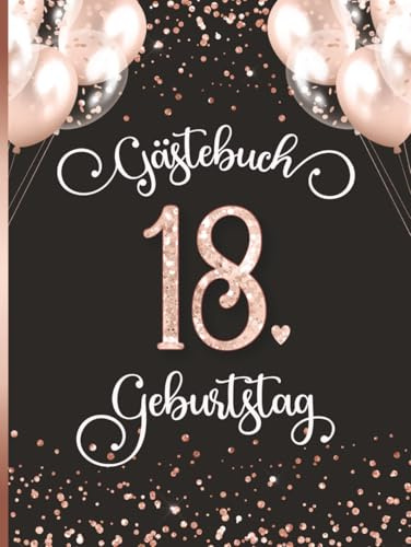 Gästebuch 18. Geburtstag: Nachrichten & Erinnerungen an die Feier | Pink-schwarzes Design