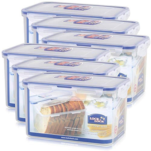 Lock&Lock Frischhaltedose Vorratsdose 1,9 Liter- 6er Set absolut luftdicht, tiefkühlgeeignet