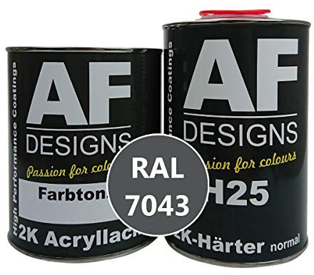 Alex Flittner Designs 2K Lack 1,5kg Set RAL 7043 VERKEHRSGRAU B matt Holz Maschinen Industrielack LKW NFZ