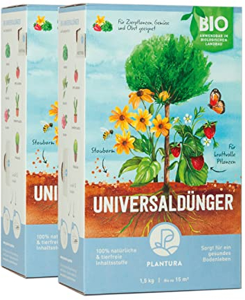 Plantura Bio-Universaldünger mit Langzeitwirkung, für alle Pflanzen, tierfrei & Bio, 3 kg