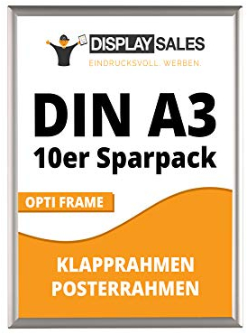 DISPLAY SALES Klapprahmen (10 St.) Opti Frame DIN A3 25 mm Sparpack Wechselrahmen Plakatrahmen Posterrahmen