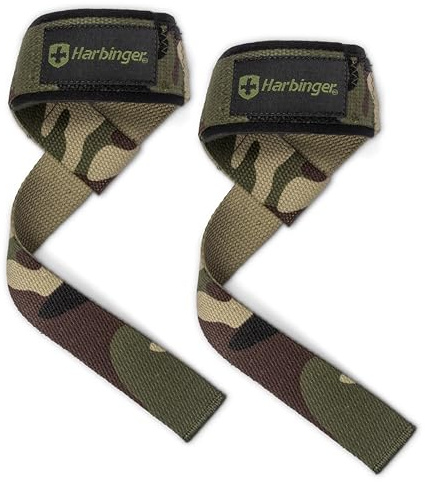 Harbinger Padded Cotton Lifting Strap, Neoprene Wrist Support for heavy Duty Weightlifting, Bodybuilding, Strength Training Gym Fitness