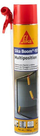 SIKA - Multiposition Espuma de poliuretano - SikaBoom-151 - Amarillo claro - De alta expansión, multiposición, para fijar, rellenar y aislar frente a ruidos, frío y corrientes de aire - 750ml