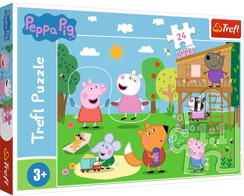 Trefl - Puzzle 24 Maxi Elemente, Spiele auf der Lichtung, Peppa Pig, 3+