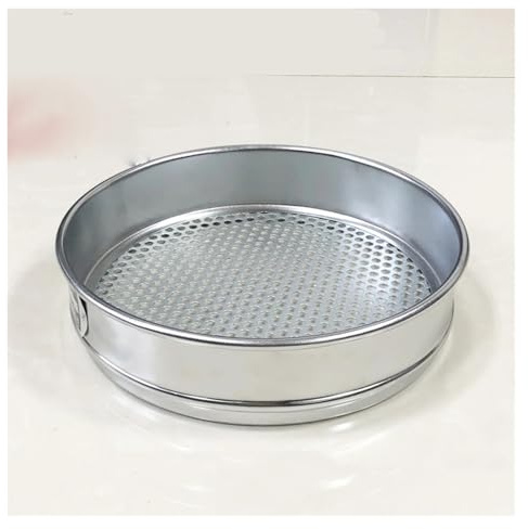 MMLFX 1pc Test Sieve Lab Soil Standard Test Sieve Stainless Steel 200mm Diam Round Holes Aperture 1/2/3/4/5/6/7/8/9/10/15/20/30mm (Size : 5mm)