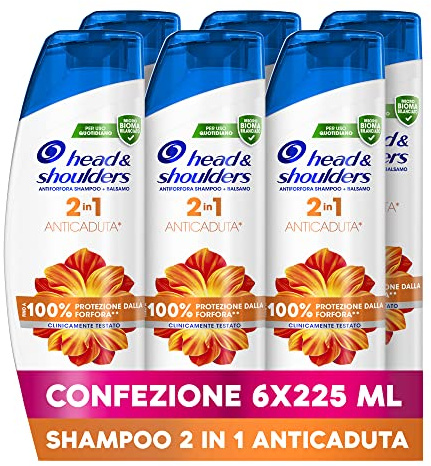 Head & Shoulders Anti-Schuppen-Shampoo und Balsam 2in1, Anti-Schuppen-Schutz für Haut und Haare, mit ausgeglichenem Mikrobiom, klinisch bewährt, 225 ml x 6