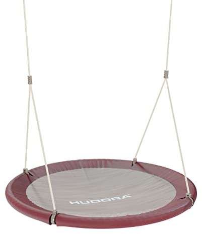 HUDORA Altalena a nido Lounge - Altalena nido con altezza regolabile e diametro da 90/110 cm per carico fino a 150kg - Altalena con seduta chiusa - Altalena familiare per interni ed esterni