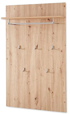 Stella Trading Fun - Pannello appendiabiti in rovere Artisan, con ganci affidabili da parete per giacche e borse, 84 x 135 x 27 cm
