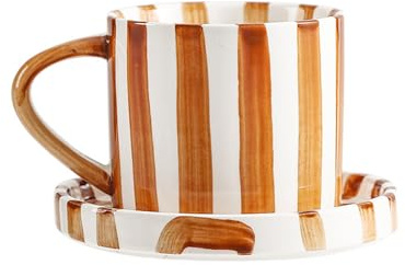 CACXKEP Espresso Cups Ceramic Coffee Mug Series European Striped Dot Coffee Cup And Saucer Mug Cake Plate Afternoon Tea Set Tea Cup And Saucer,B