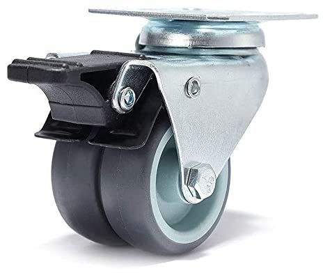 Bürorollen 4PCS-Rollenräder 2-Zoll-Schwerlast-Schwenkrolle aus weichem Gummi mit Bremse für Plattformwagen-Möbelräder Rollen (Farbe: B) (B)