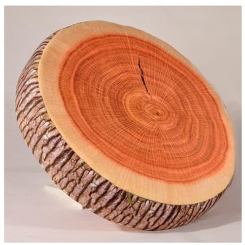 1er Set bequemes Sitzkissen Baumscheibe in Holz Optik - rundes Bodenkissen auch für Kinder - Stuhlkissen für Stuhl, Garten, Bank - Sitzpolster Sitzauflage mit waschbarem Bezug ( Color : #1 , Size : Di