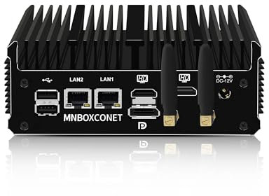 MNBOXCONET Fanless Mini PC Industrial N100, Small Computer, Barebone NO RAM NO SSD, Windows 11 Pro, Dual i226V 2.5GbE LAN, RS232 COM, WiFi5/BT4.2, Business Office Triple Display