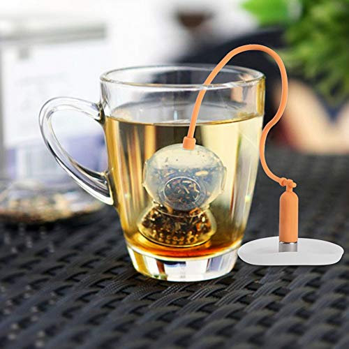 Tee-Ei, Innovatives Taucher-Tee-Ei, Teesieb-Form, Silikon-Tee-Ei, Siebfilter für die Teezubereitung zu Hause (ORANGE)