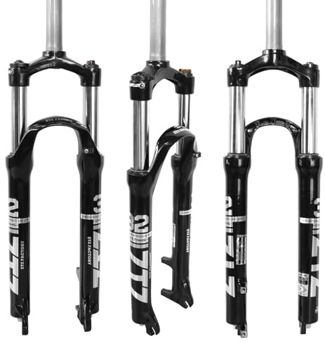ZTZ 26/27.5/29 MTB Suspension Fork,100mm Travel, 9mm QR,100mm Spacing Hub,28.6mm Straight Tube,Crown Lockout,Aluminum Alloy Shock Absorber XC Mountain Bike Front Fork (Black, 26 inch)