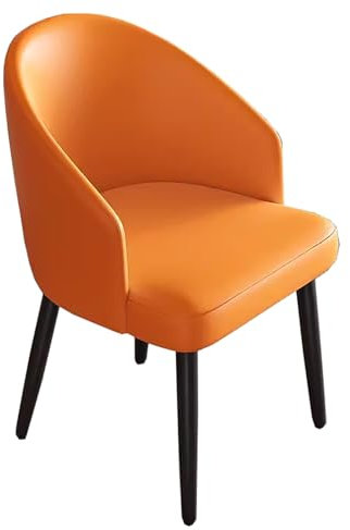 WLCNYL Esszimmerstuhl im modernen Stil, Küchenstühle mit Armlehnen, Esszimmerstühle mit Metallbeinen, für Wohnzimmer, Schlafzimmer, Küche (Orange)