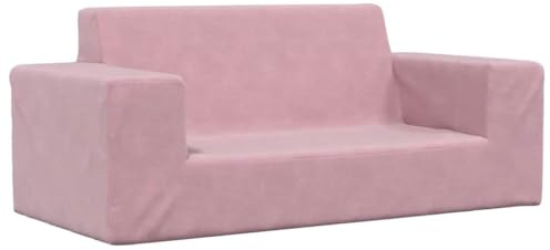 vidaXL Barnsoffa 2-sits rosa mjuk plysch