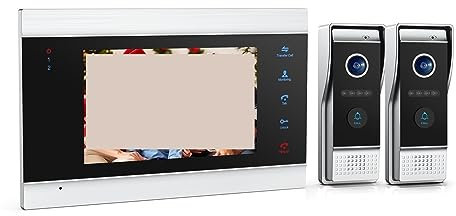 ZXLPHAZ Videocitofono cablato TFT da 7 Pollici 1080P, Telecamera per Telefono, Supporto Registrazione/istantanea, Campanello, Facile Installazione (Dimensioni: 1M1D) (1M2D)
