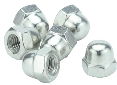 M8 (8mm) Dome Cap Nut - Bright Zinc Plated Steel (Pack of 10)