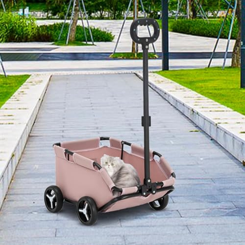 Chariot de courses pliable pour chien, chariot de courses sur roues, chariot de transport pour chat, chariot de transport pour animaux domestiques, chariot de camping utilitaire à 4 roues, chariot de