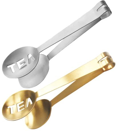 Cabilock Pinza Per Bustine Di Tè in Metallo Con Cucchiaio - Pinza Per Bustine Di Tè Caldo E Sfuso