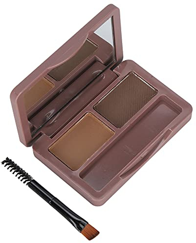 Generic Poudre de Maquillage Longue Durée, Imperméable et Résistante à la Transpiration, pour Sourcils Naturels Tridimensionnels avec Pinceau à Double Tête pour Débutants en Maquillage, 2,5 G X 2