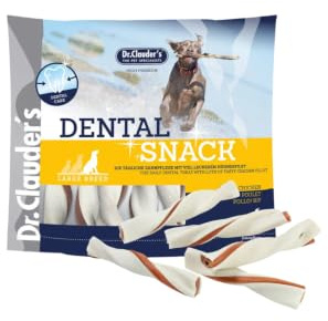 DR.CLAUDER’S - Dental Snack - Large Breed | Bissfeste Kaustange mit 100% Fleisch für kleine bis mittelgroße, ausgewachsene Hunde. Zuckerfreier Hundesnack im Frischebeutel | 500g Huhn | Dr.Clauder's | Ergänzungsfuttermittel | Für die tägliche Zahnpflege | Mit Hühnerfleisch & Rinderhaut