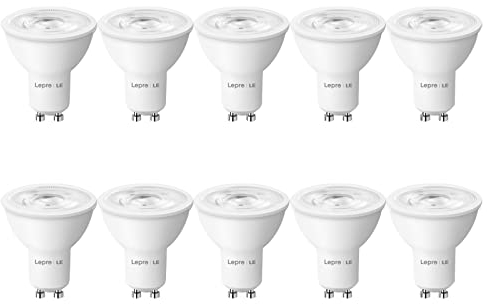 Lepro GU10 LED Lampe, 4W 345 Lumen 38° LED Leuchtmittel, 2700 Kelvin Warmweiß Energiesparlampe ersetzt 50W Halogenlampen, 38 Grad Abstrahlwinkel Glühbirnen, 10 Stück