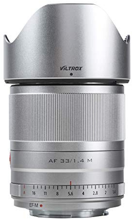 VILTROX 33mm f1.4 EF-M mount Prime Lens compatible with Canon EOS M3 M5 M10 M50 M100 M6 II(STM Auto Focus APS-C), Silver