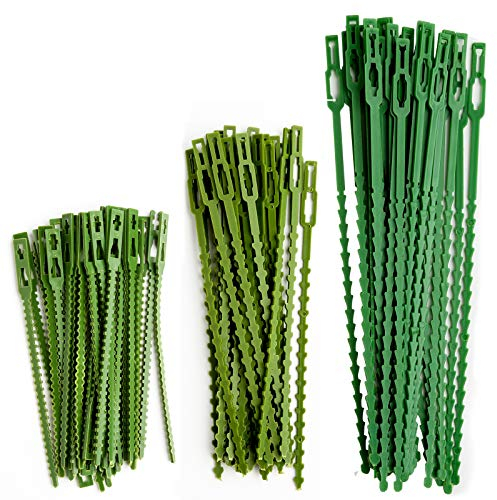HXC 110 Stück Verstellbarer Pflanzenbinder Kunststoff-Kabelbinder-Set Twist Ties für Grüne Pflanzenstütze Flexible Pflanzenbänder für Gartenbaum-Topfpflanzen