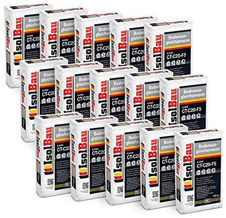 Isolbau Bodenausgleichsmasse 2-20mm CT-C20-F5-375 kg Selbstnivellierende Ausgleichsmasse für Bodenunterlagen im Innenbereich