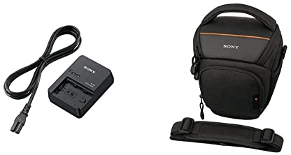 Sony BC-QZ1 Chargeur de Batterie pour NP-FZ100 (Batterie pour Appareil Photo Sony A9) & LCS-AMB Housse de Transport Souple pour Reflex et Bridge