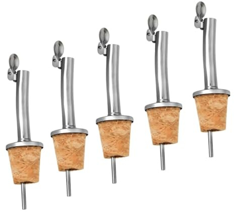 Generisch 5x korken Flaschenausgießer dispenser ölportionierer flaschenaufsatz tropffrei für flaschen schnaps spirituosen Wein shots einschenker ausgießer
