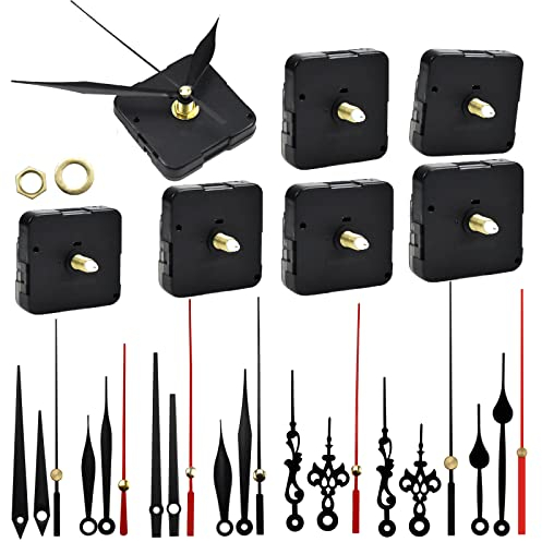 7 PCS Uhrwerk Batteriebetrieben, Leise Quarz Uhrwerks Mechanismen, Langer und Kurzer Schaft Wanduhr Bewegungen Mechanismus mit 7 Paar Zeigern Uhrteilen, Wanduhren Mechanismus Ersatz