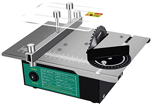 Mini Hobby Table Saw, Small Multifunctional Handmade Woodworking Table Bench Saws Polisher Drilling Machine Portable Cutting Saw 1.57 in Cutting Depth for Crafts Tabletop Wood Saws,Set 2