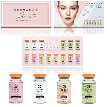DERMAMAX BB Premium Glow | Premium SKIN specialkit | 14 olika ampuller för BB-behandling | Perfekt för Microneedling & Dermaroller behandling | 8 ml vardera