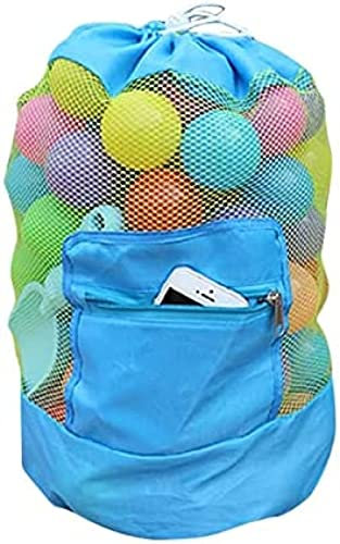 Strandspielzeug Tasche Groß Strandtasche Mesh Beach Bag mit Kordelzug Sandspielzeug Netztasche Wasserspielzeug Netz Rücksack Beutel für Kinder Jungen Mädchen Badetasche für Familie Urlaub