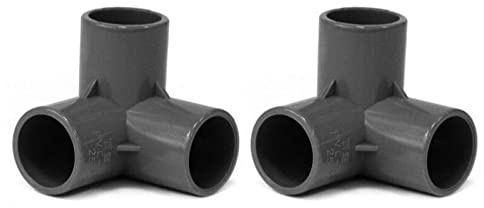 TOP-VIGOR 10 Stück 3-Wege Ellenbogen PVC Rohrmontage Möbel Klasse 25mm Größe Tee Eckbeschläge Grau 10 Stück