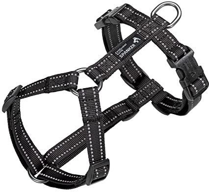 EXCELLENT ELITE SPANKER Reflektierend L-förmig Zugfrei Hund Weste Geschirr | Nylon Verstellbar Schlichtes Design Haustier Brustgurt für Hunde kleiner, mittlerer und großer Rassen Spaziergang Training