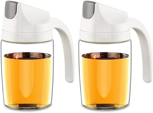 Pot à huile en verre sans bouteille d'huile suspendue Huile à induction par gravité Cuisine domestique Sauce soja Bouteille d'assaisonnement au vinaigre (Couleur : Blanc Taille : 600 ml) (Couleur : Be